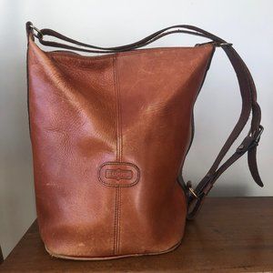 Brown leather shoulder bag